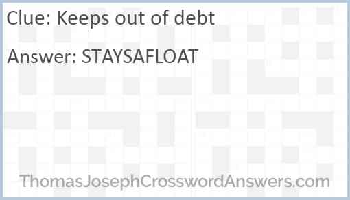 Keeps out of debt Answer