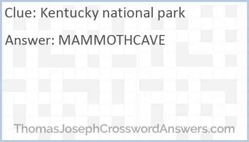 Kentucky national park Answer