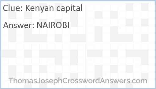 Kenyan capital Answer