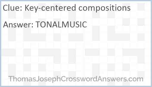 Key-centered compositions Answer