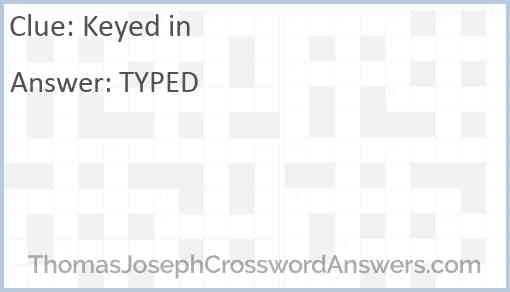 Keyed in Answer