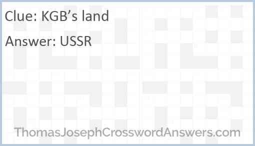 KGB’s land Answer