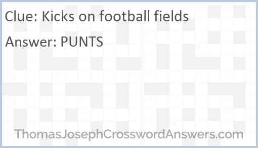 Kicks on football fields Answer