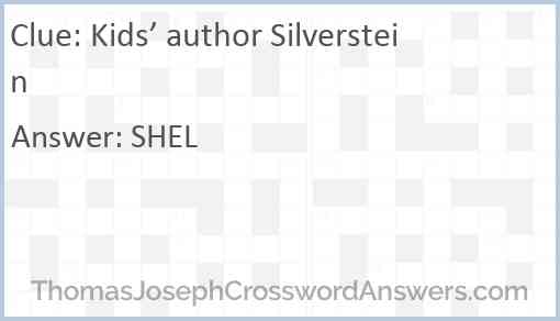 Kids’ author Silverstein Answer