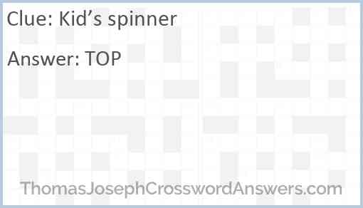 Kid’s spinner Answer