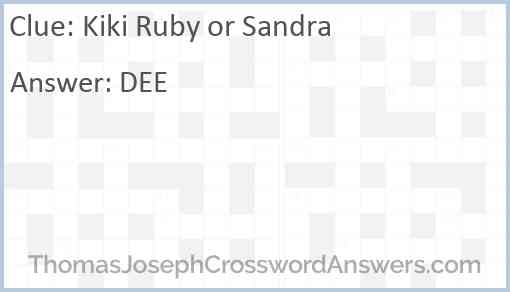 Kiki Ruby or Sandra Answer