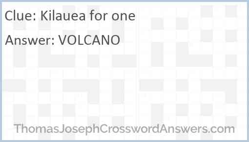 Kilauea for one Answer