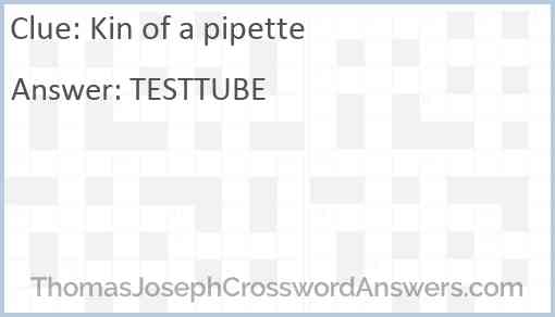 Kin of a pipette Answer