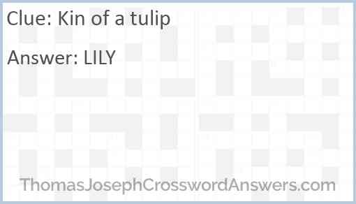 Kin of a tulip Answer