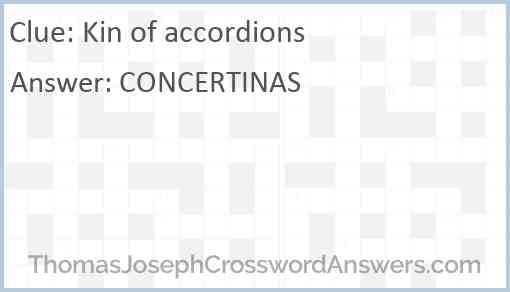 Kin of accordions Answer