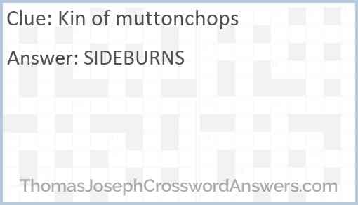 Kin of muttonchops Answer