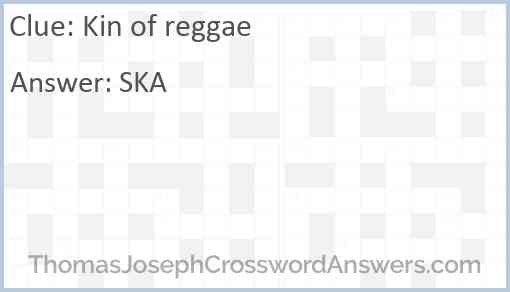 Kin of reggae Answer