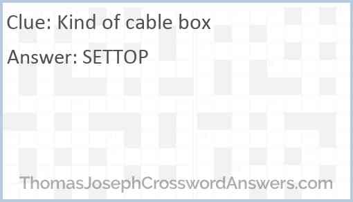 Kind of cable box Answer