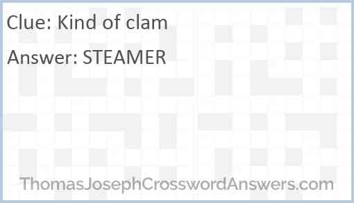 Kind of clam Answer
