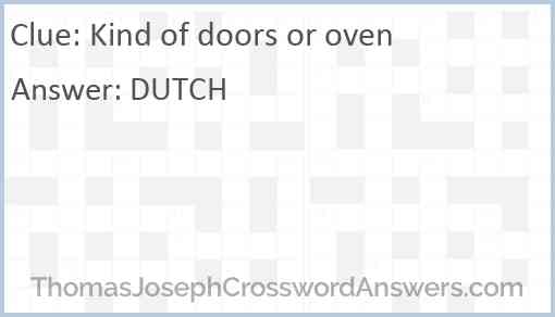Kind of doors or oven Answer