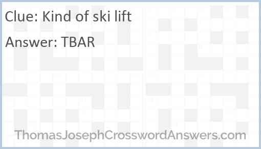 Kind of ski lift Answer