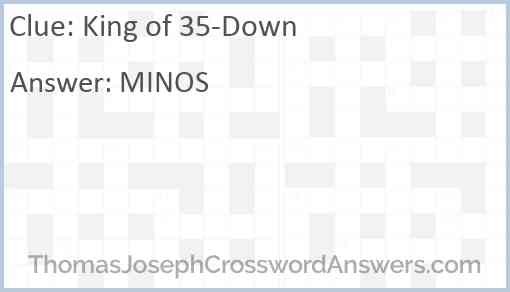 King of 35-Down Answer