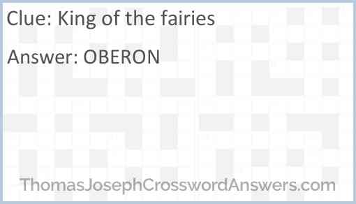 King of the fairies Answer