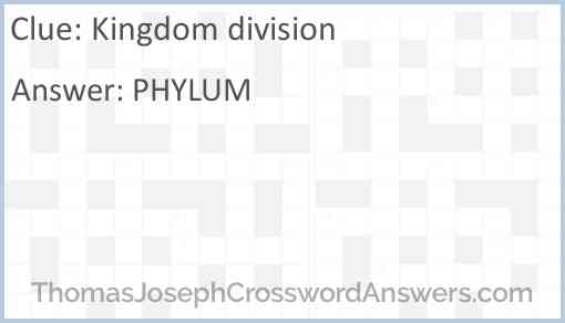 Kingdom division Answer