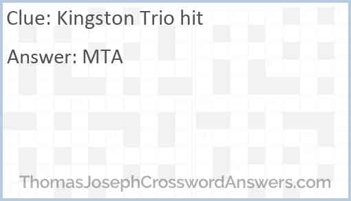 Kingston Trio hit Answer