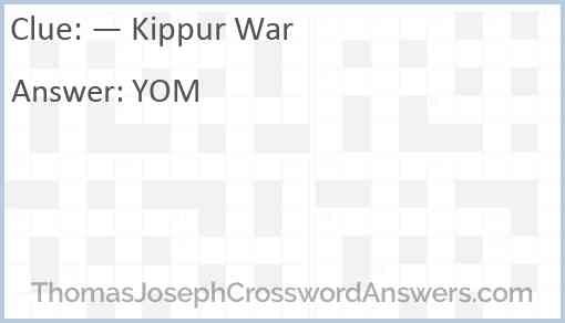 — Kippur War Answer