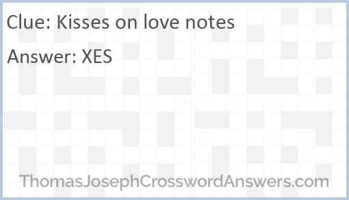 Kisses on love notes Answer