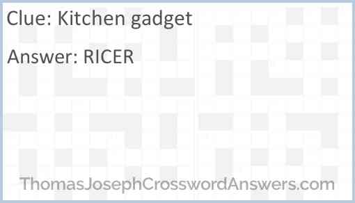 Kitchen gadget Answer