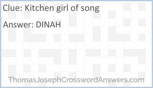 Kitchen girl of song Answer