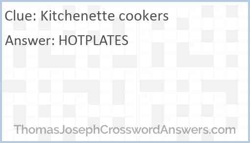 Kitchenette cookers Answer