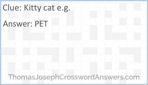 Kitty cat e.g. Answer