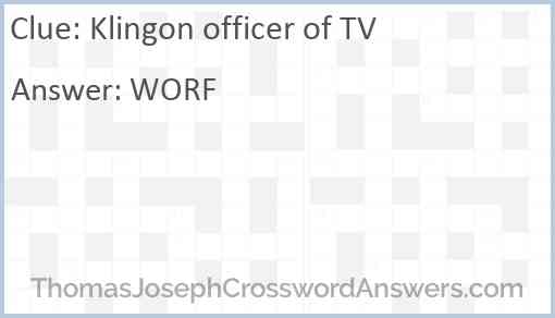 Klingon officer of TV Answer