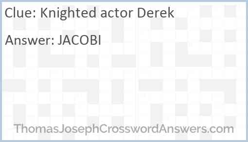 Knighted actor Derek Answer