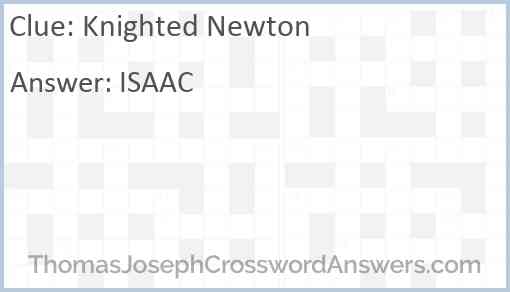 Knighted Newton Answer
