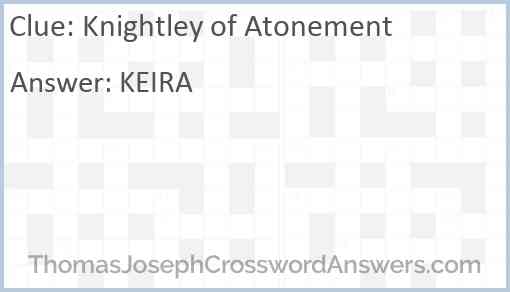 Knightley of Atonement Answer