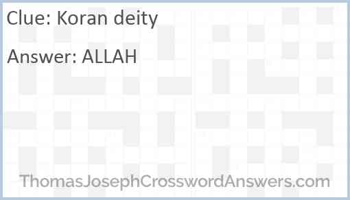 Koran deity Answer