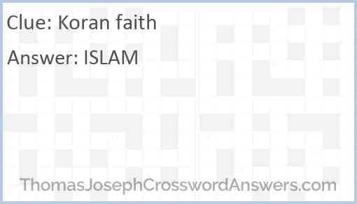 Koran faith Answer
