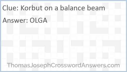 Korbut on a balance beam Answer