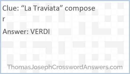 “La Traviata” composer Answer