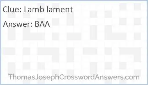 Lamb lament Answer