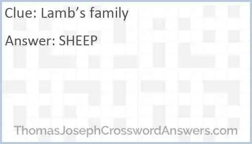 Lamb’s family Answer