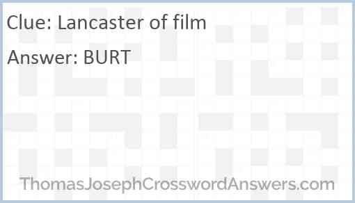 Lancaster of film Answer