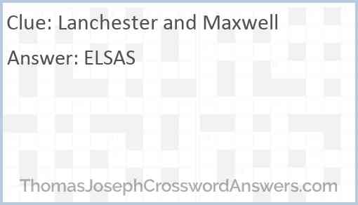 Lanchester and Maxwell Answer