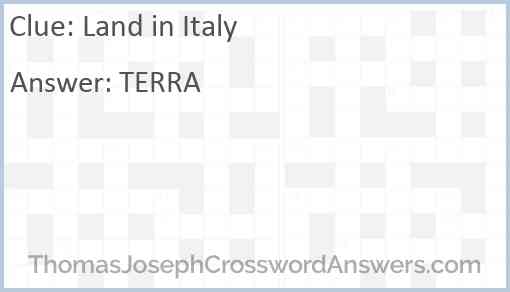 Land in Italy Answer