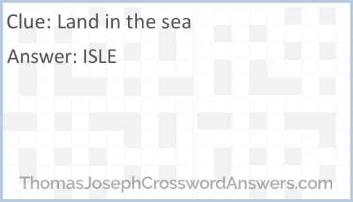 Land in the sea Answer