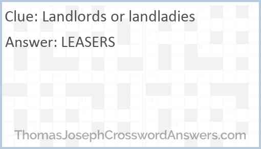 Landlords or landladies Answer