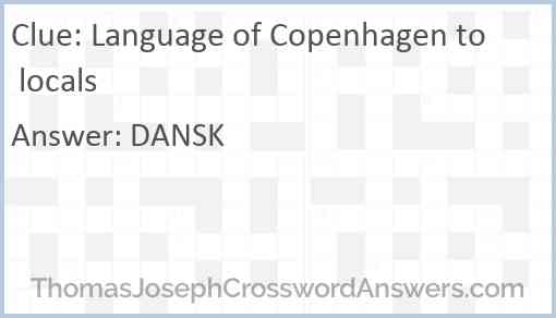 Language of Copenhagen to locals Answer