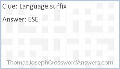 Language suffix Answer