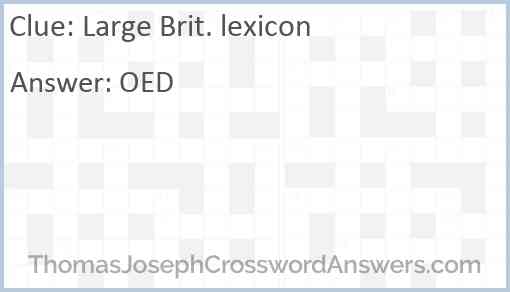Large Brit. lexicon Answer