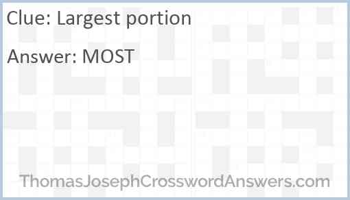 Largest portion Answer