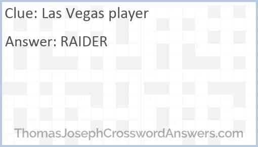 Las Vegas player Answer